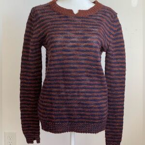 Theory Brown and Navy Stripped Sweater Size Small Petite.